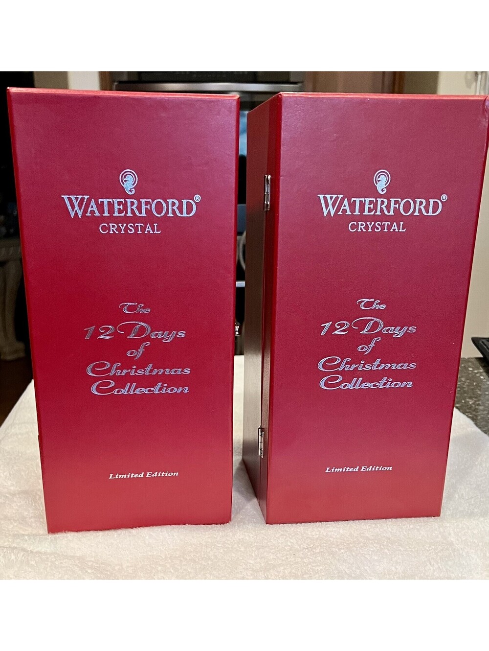 Waterford Christmas Champagne Flutes 3 French Hens in Boxes